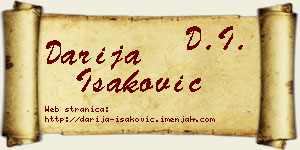 Darija Isaković vizit kartica